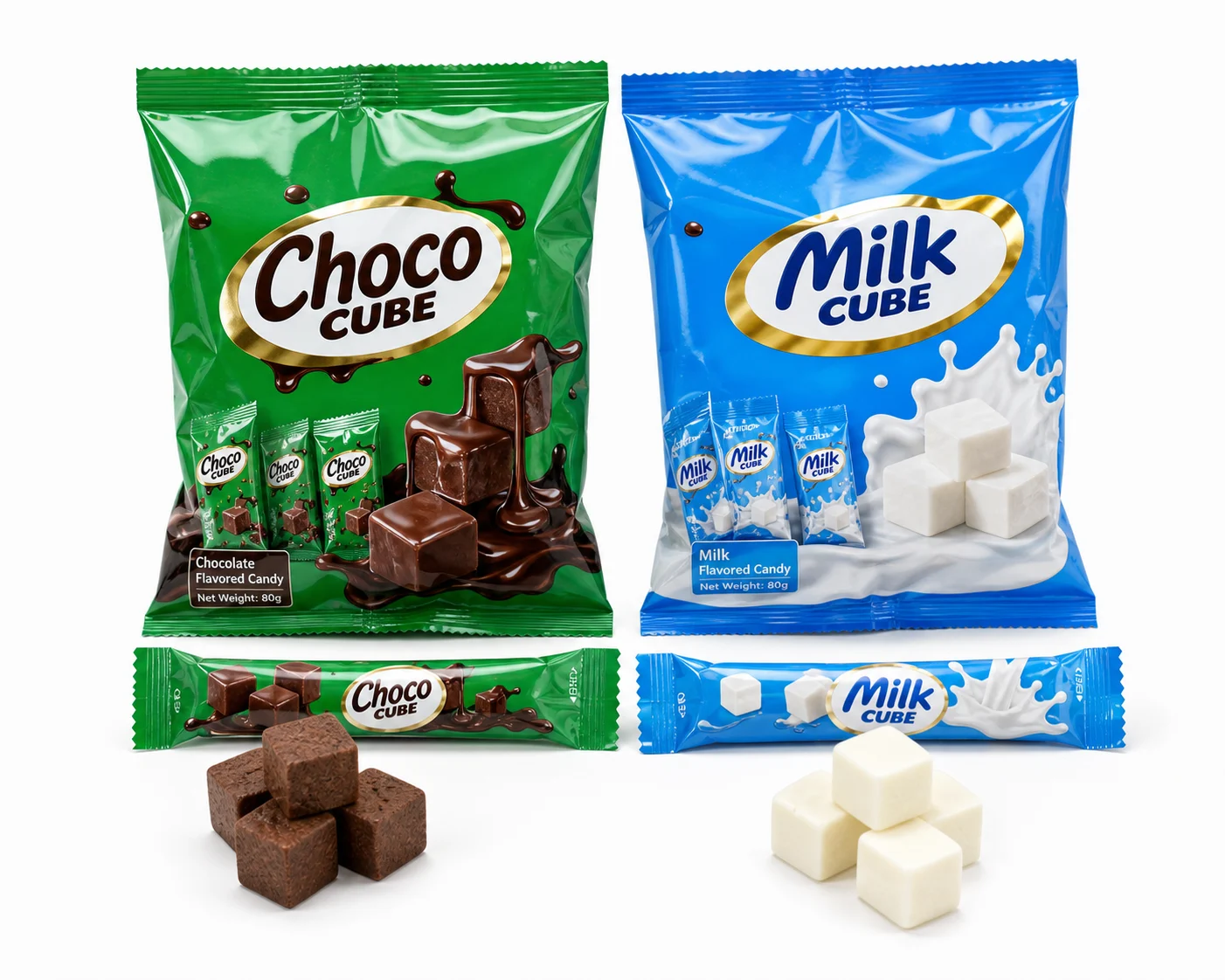 Milk & Chocolate Cube Candy