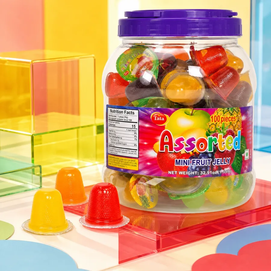 Mixed Fruit Mini Jelly retail display scene, SKU YMX-041