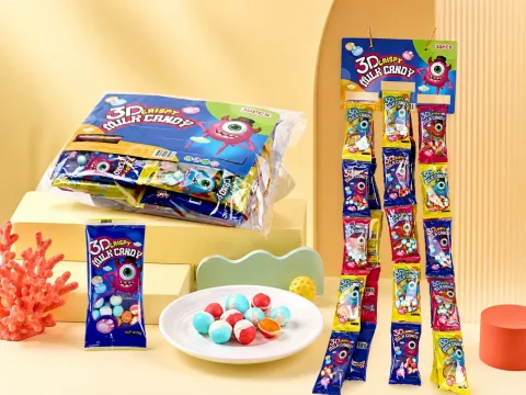 Freeze-Dried Milk Candy retail sachet merchandising scene, SKU YMX-226